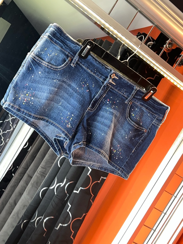 City Streets Luxe Brand New Size 15 Paint Splatter MicroShorts Must Buy